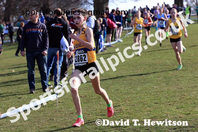 Girls under-13s 2025 UK CAU Inter Counties Cross Country Champs., Wollaton Park, Nottingham. Photo: David T. Hewitson/Sports for All Pics